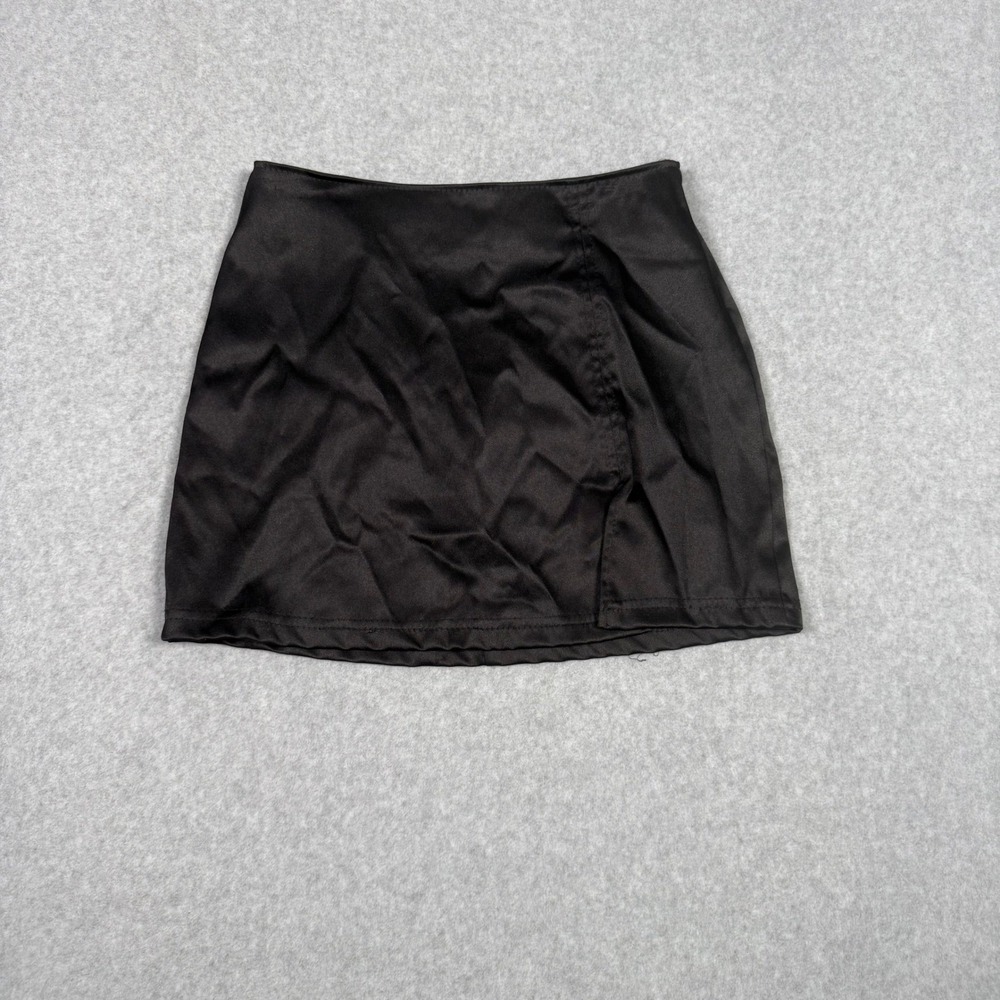 Street Code Vintage 90s Black Satin Micro Mini Club Skirt USA Size 5/6 Disco